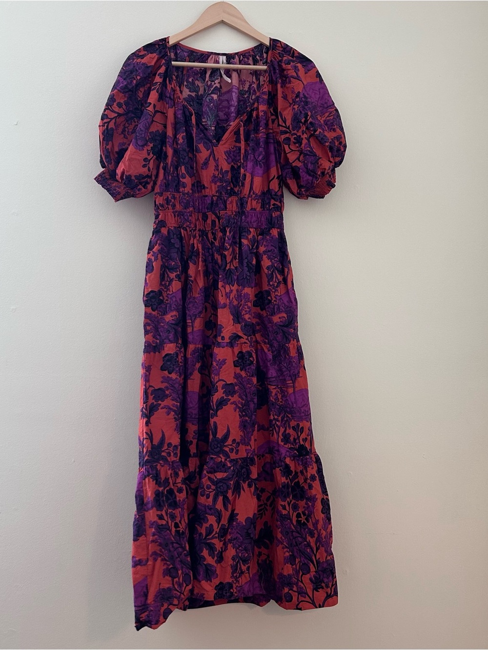 Anthropologie Somerset Floral Puff-Sleeve Maxi Dress